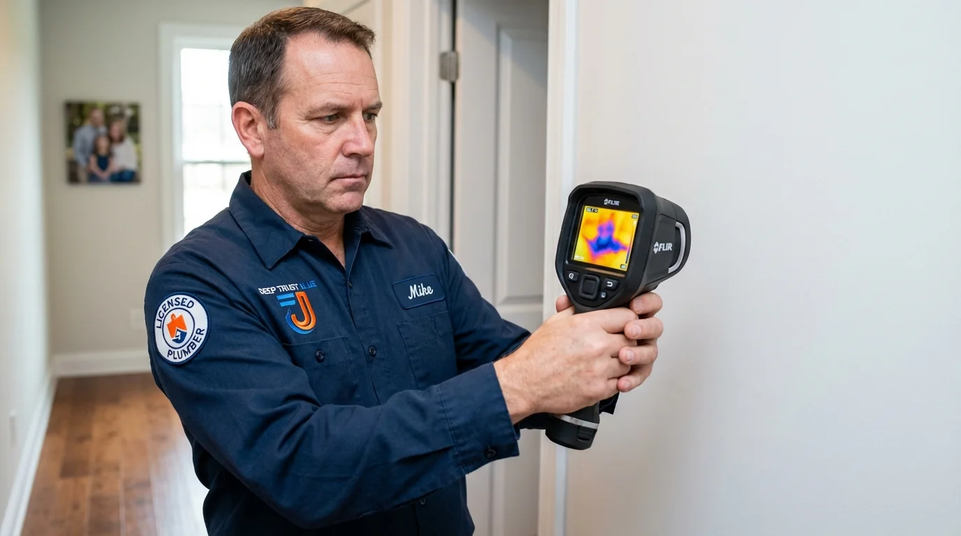Thermal imaging leak detection by Johns Plumbing LLC in Eliot